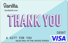 Thanks Angled Visa Gift Card