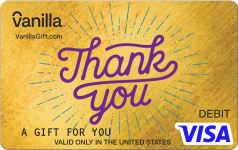 Thanks Gold Visa Gift Card