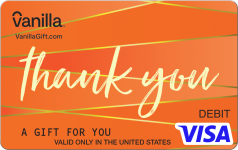 Thanks Orange Visa Gift Card