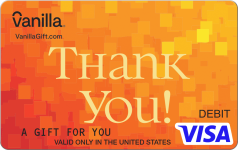 Orange Thank You Visa Gift Card