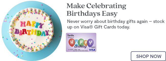 Hero Banner 2 - Happy Birthday from Vanilla Visa Gift Cards